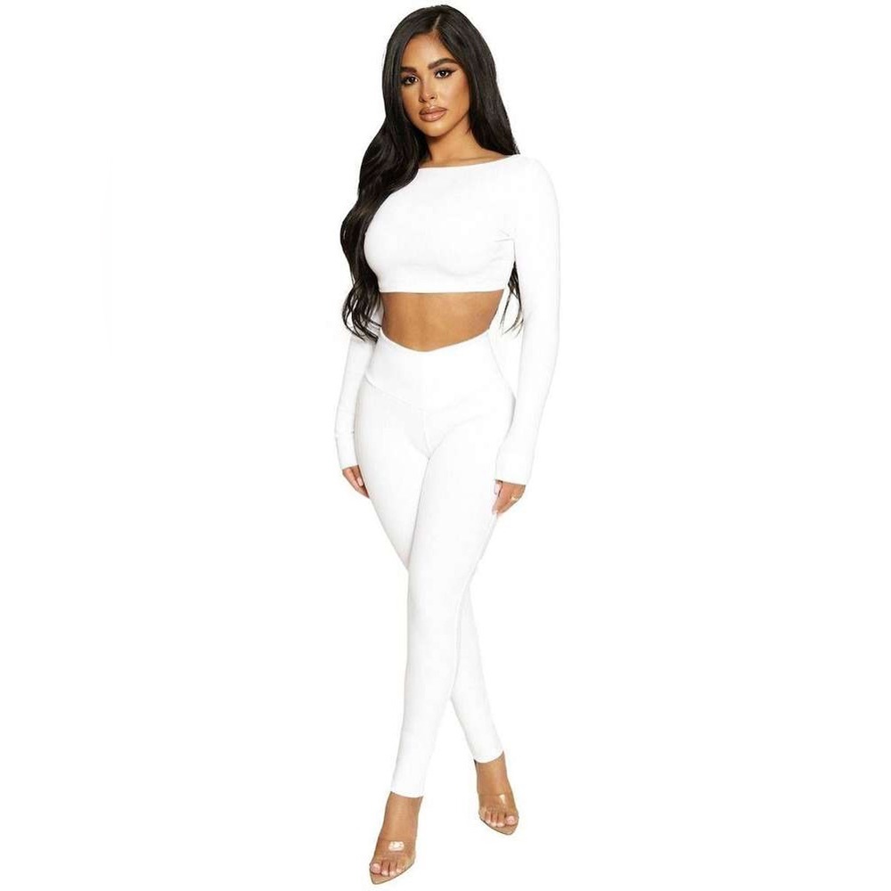 NAKED WARDROBE | White Snatched Down Leggings - Picture 4 of 4